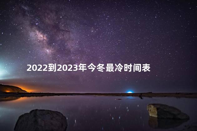2022到2023年今冬最冷时间表