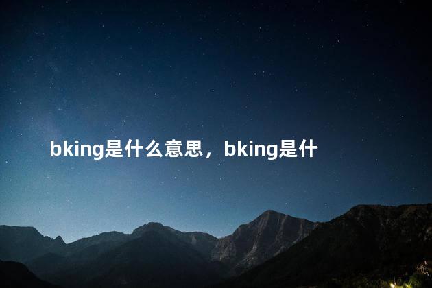 bking是什么意思，bking是什么意思网络用语