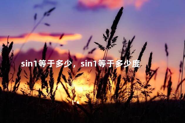 sin1等于多少，sin1等于多少度